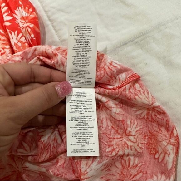 Michael Kors Womens Size Large Beaded‎ Ring Detail Tank Top Sleeveless Tropical - Picture 8 of 11